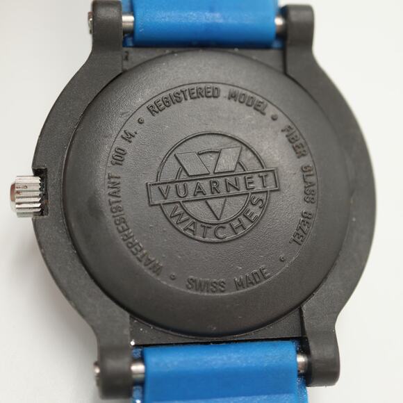 Vintage Vuarnet Swiss Made 38mm Date Watch Fiber Glass Bezel with New Battery - Picture 14 of 16